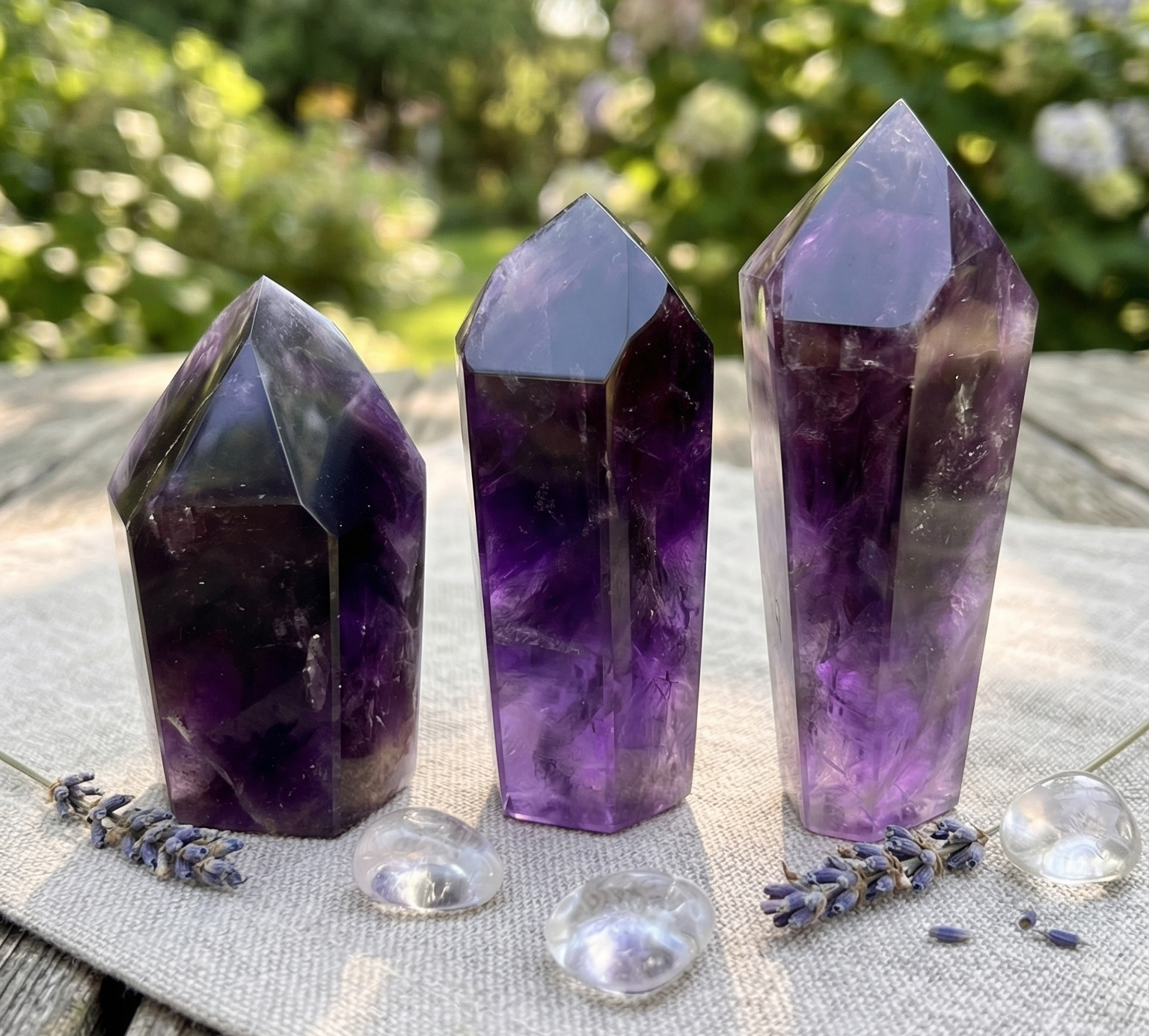 Large Dark Amethyst Crystal Faceted Standing Tower Carving