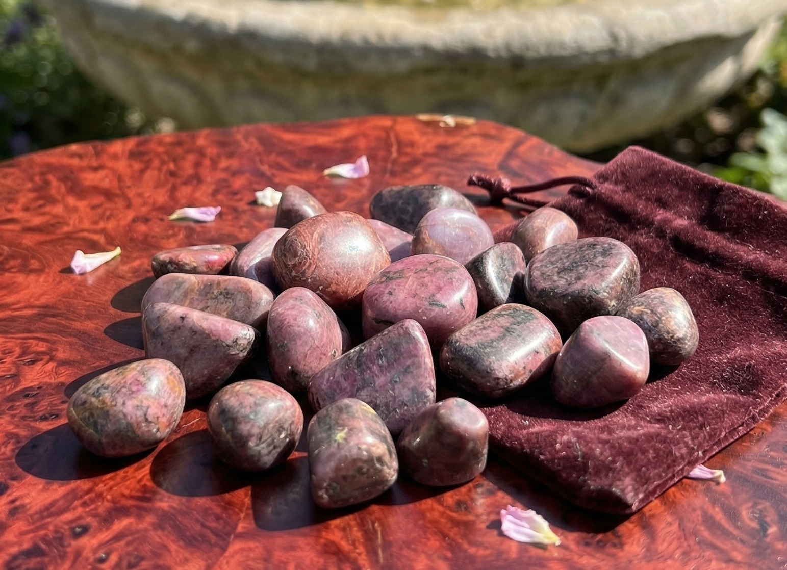 Red Ruby Crystal Tumbled (UV Reactive)(By The Piece Or Pound)