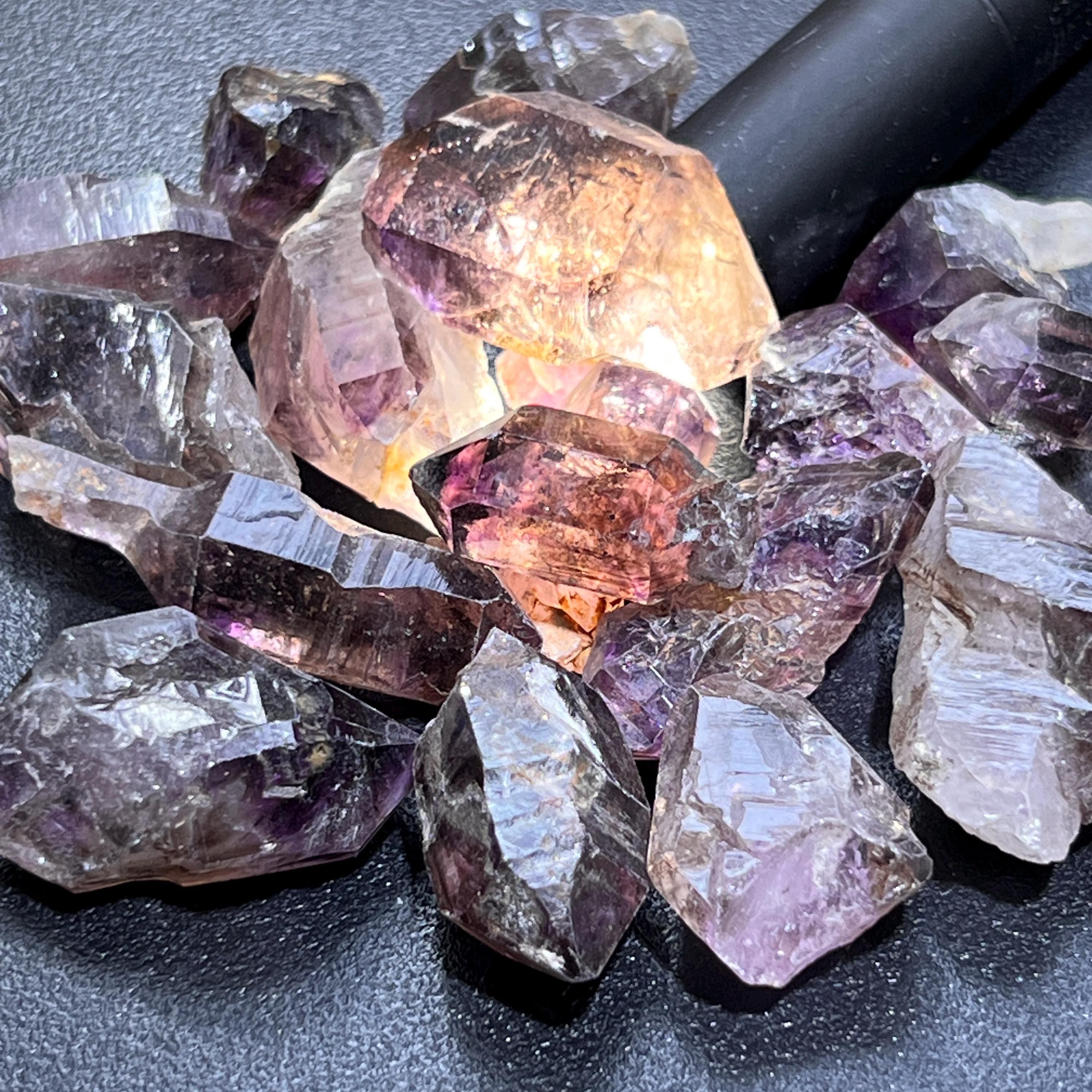 Smoky Shangaan Amethyst Points And Scepters From Zimbabwe
